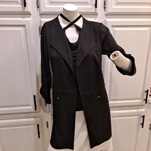 Soho Black Open Versatile Blazer With Adjustable Length Sleeves